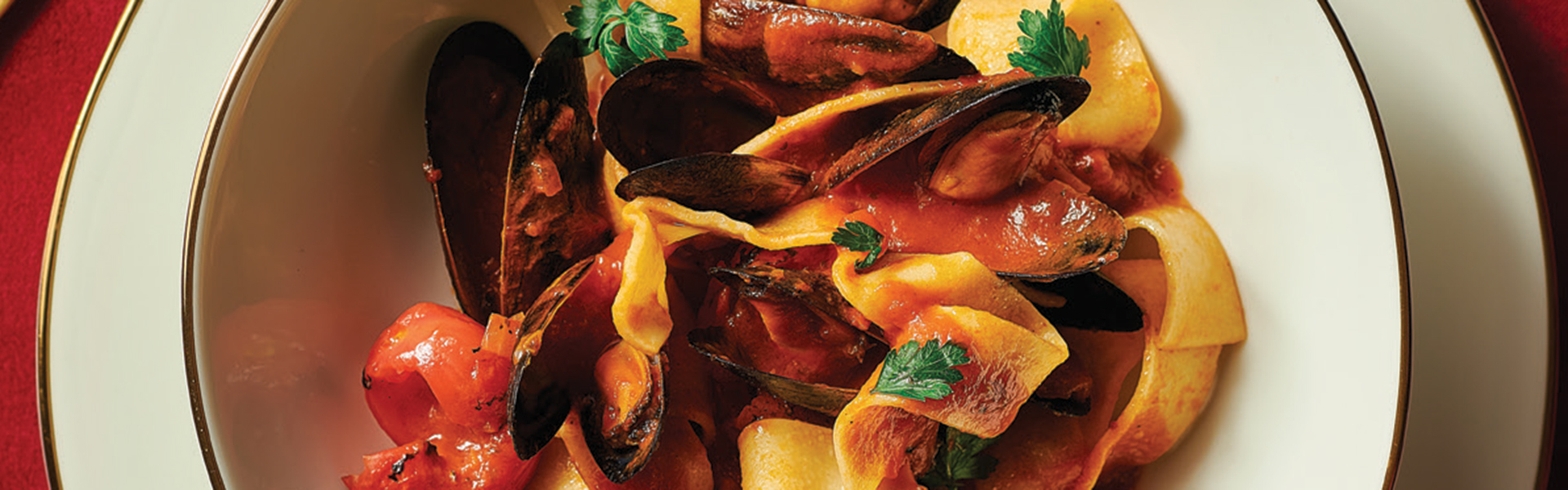 Papardelle z małżami